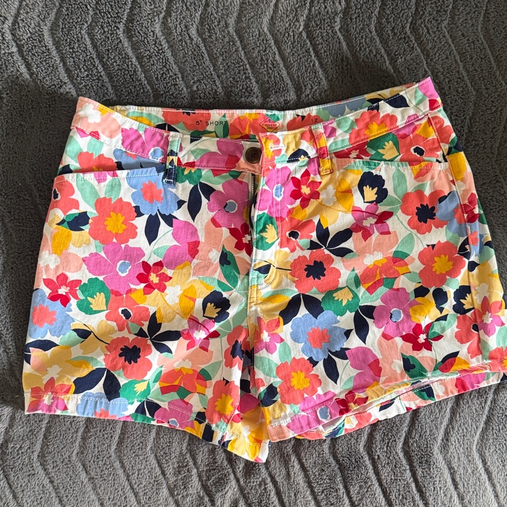 St. John's Bay Floral Bright Multi-Color Jean Shorts